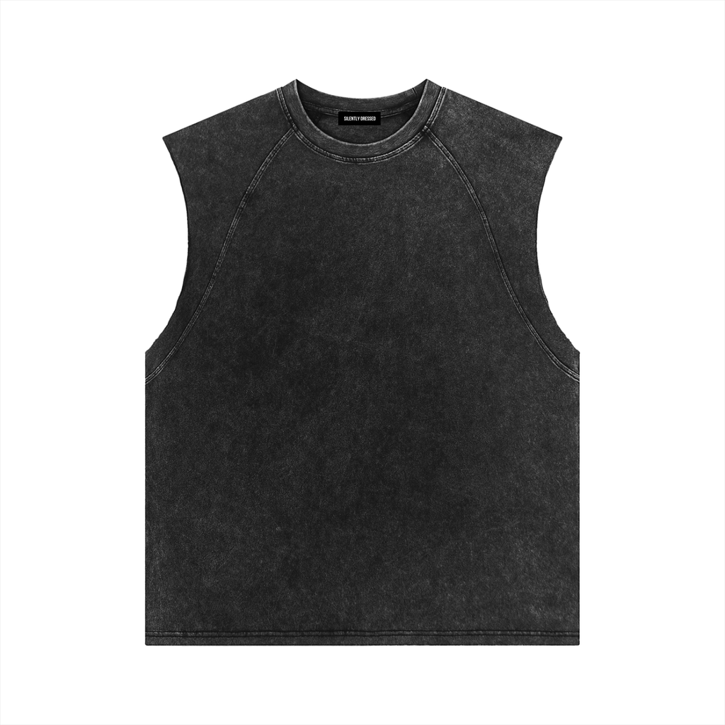 Unisex Snow Washed Longline Tank Top