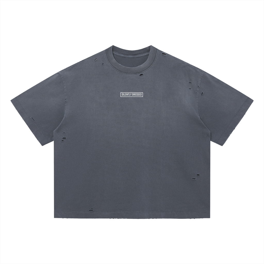 Unisex Vintage Washed Distressed Boxy Oversized T-Shirt