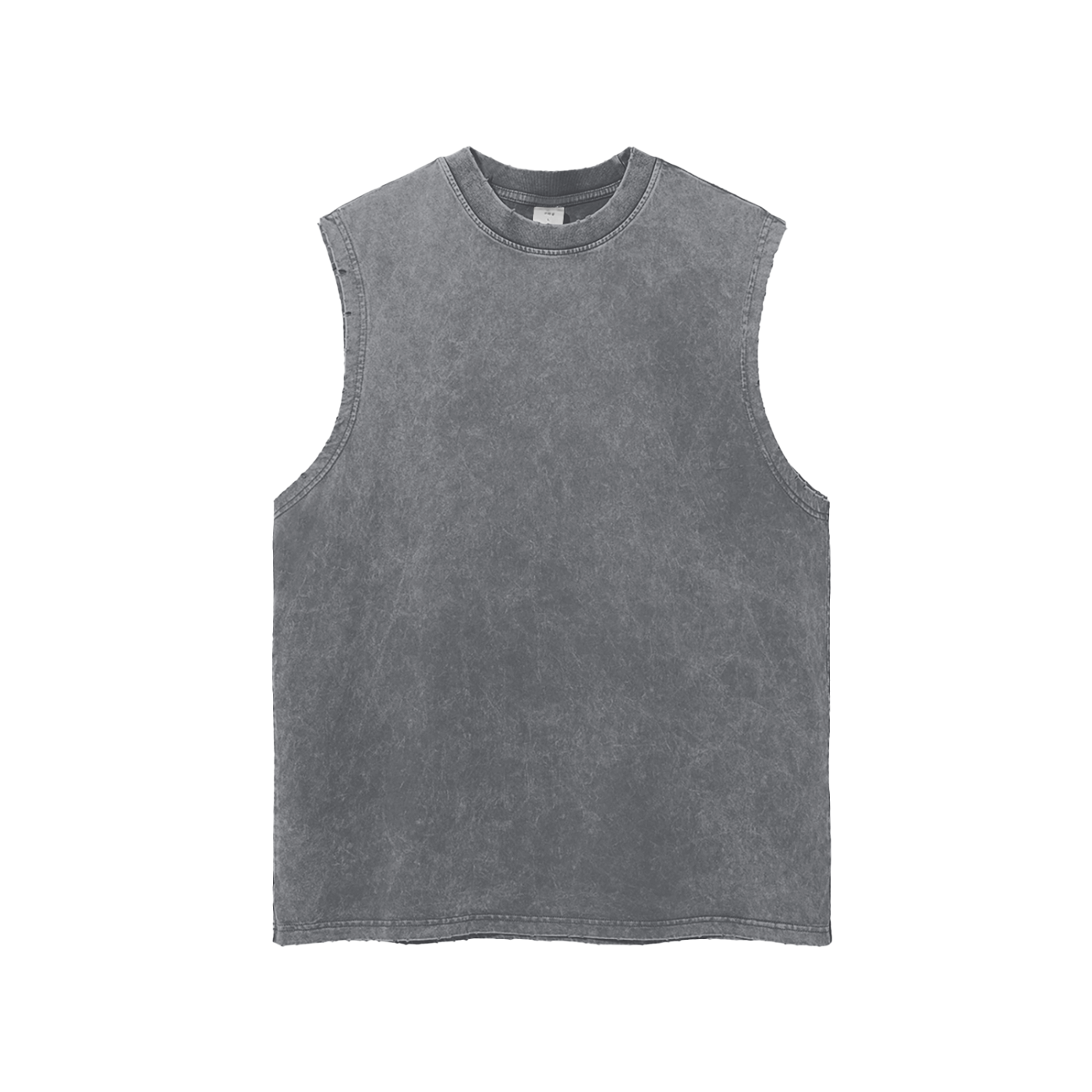 Unisex Snow Washed Frayed Hem Tank Top