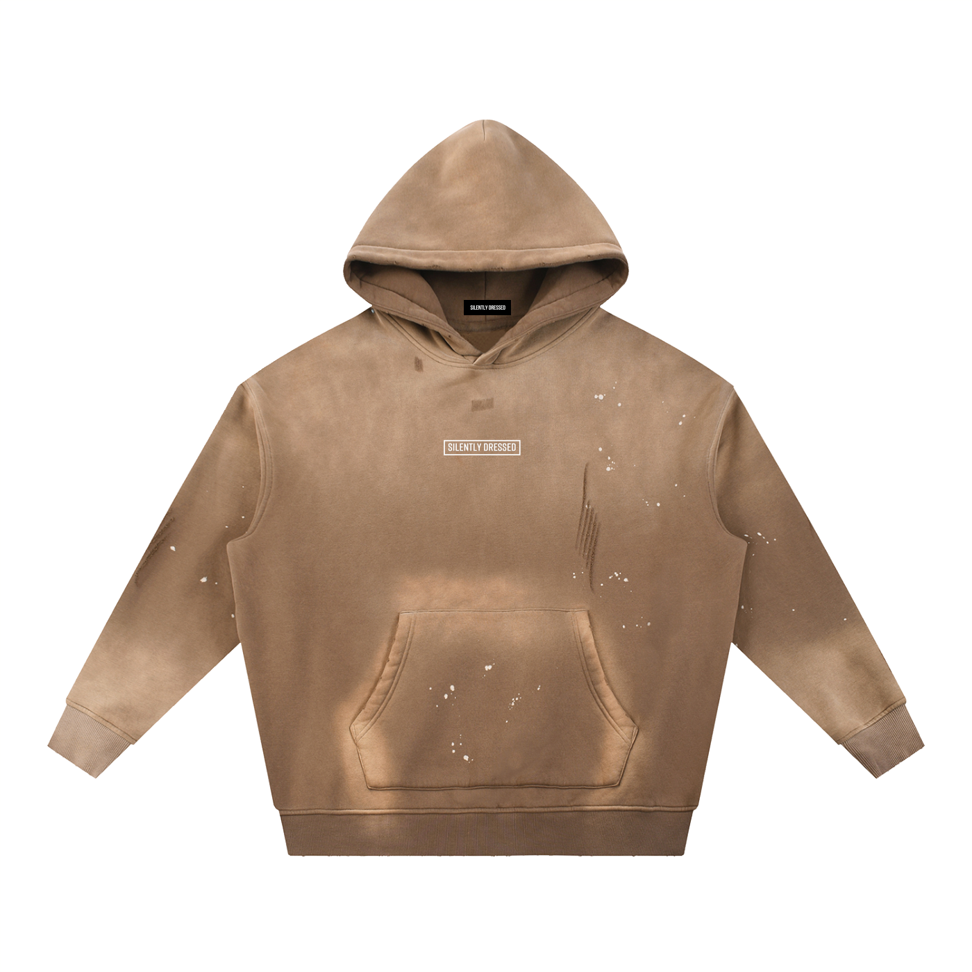 Unisex Vintage Washed Frayed Fleece Hoodie