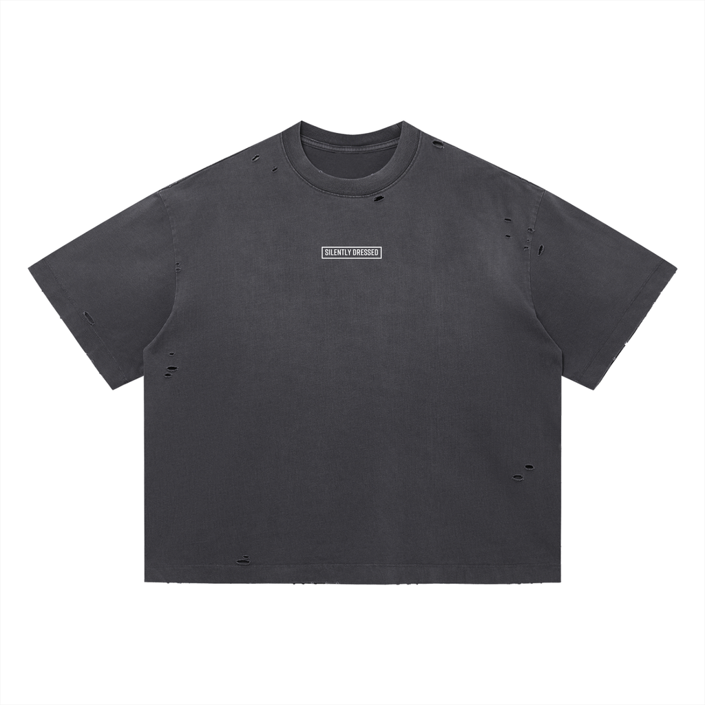 Unisex Vintage Washed Distressed Boxy Oversized T-Shirt