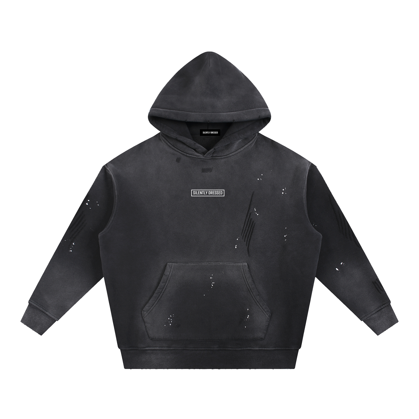 Unisex Vintage Washed Frayed Fleece Hoodie