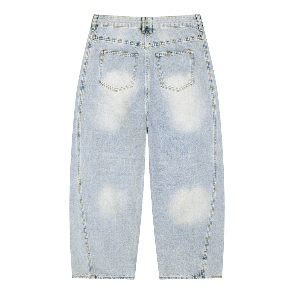 Men’s Vintage Wash Barrel Leg Jeans