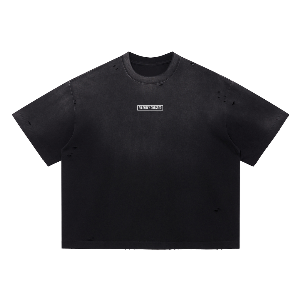 Unisex Vintage Washed Distressed Boxy Oversized T-Shirt