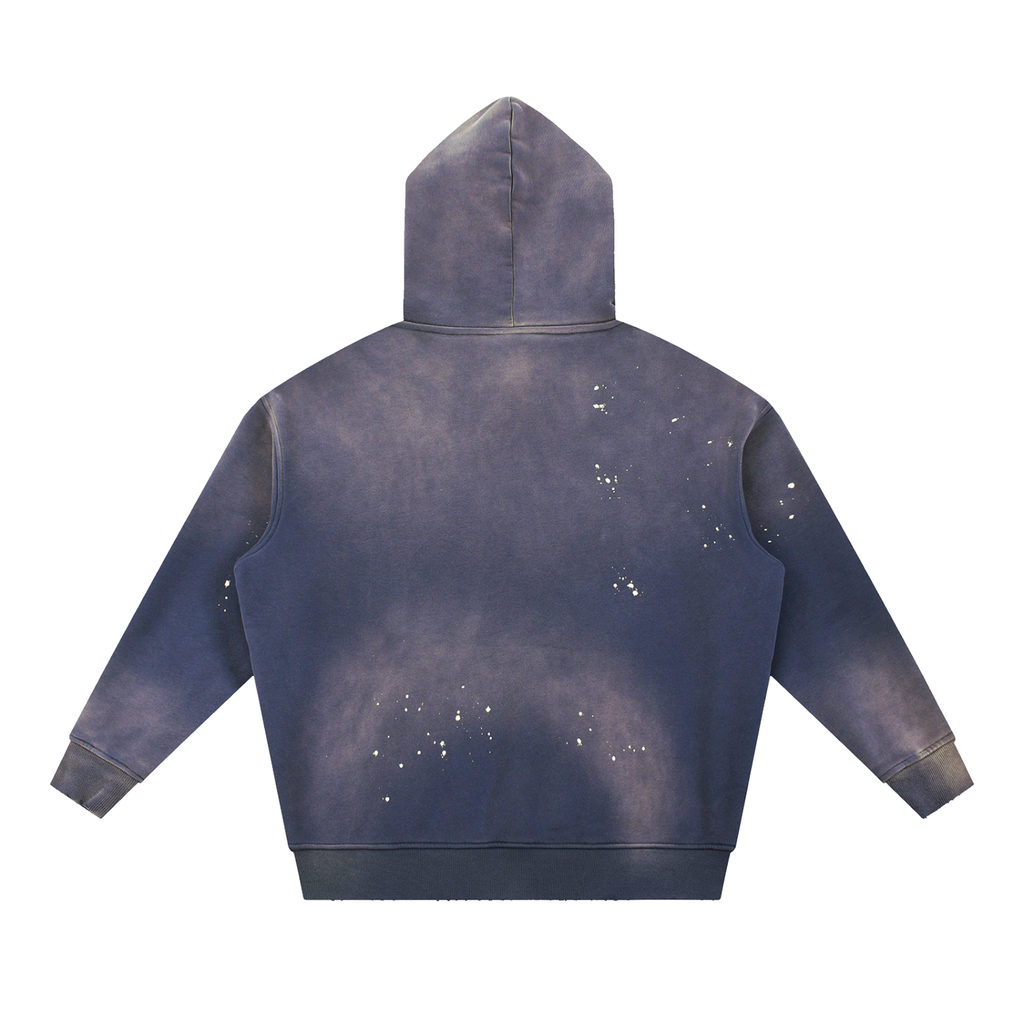 Unisex Vintage Washed Frayed Fleece Hoodie