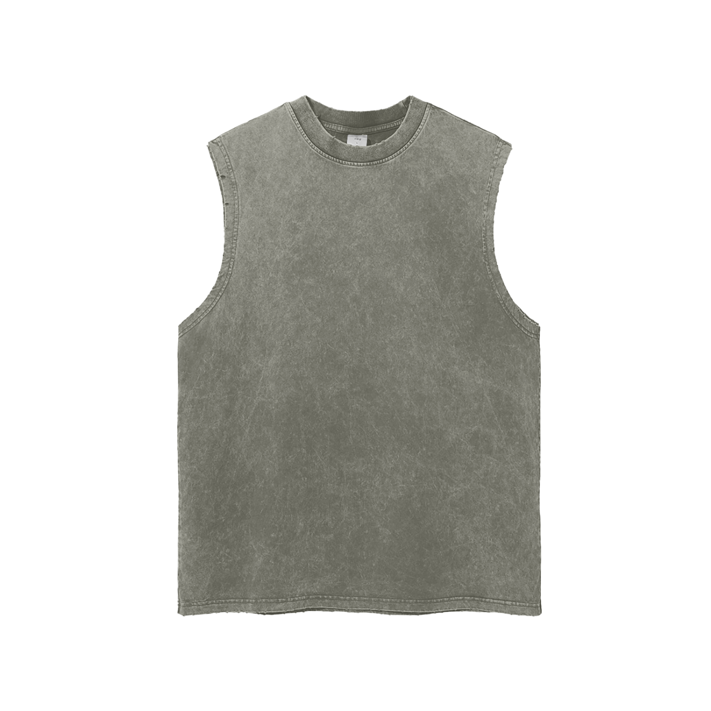Unisex Snow Washed Frayed Hem Tank Top
