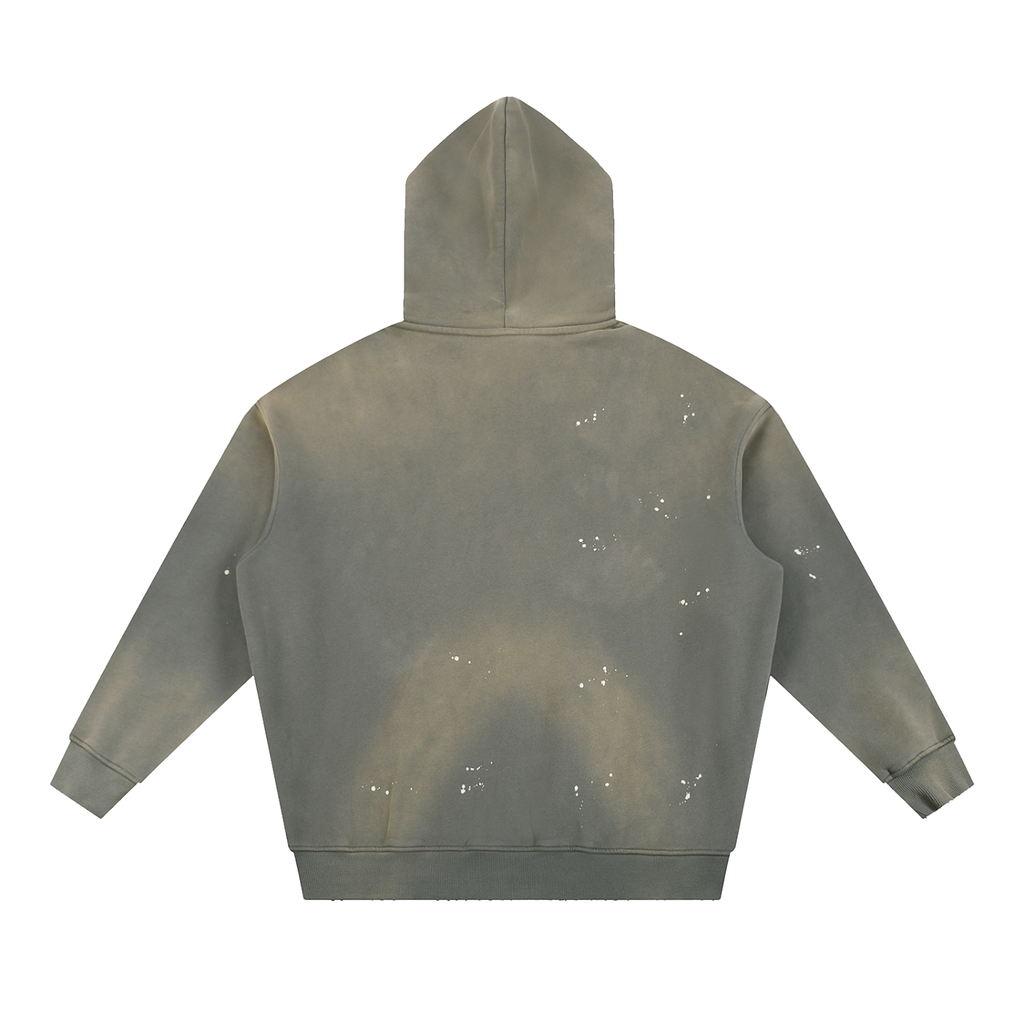 Unisex Vintage Washed Frayed Fleece Hoodie