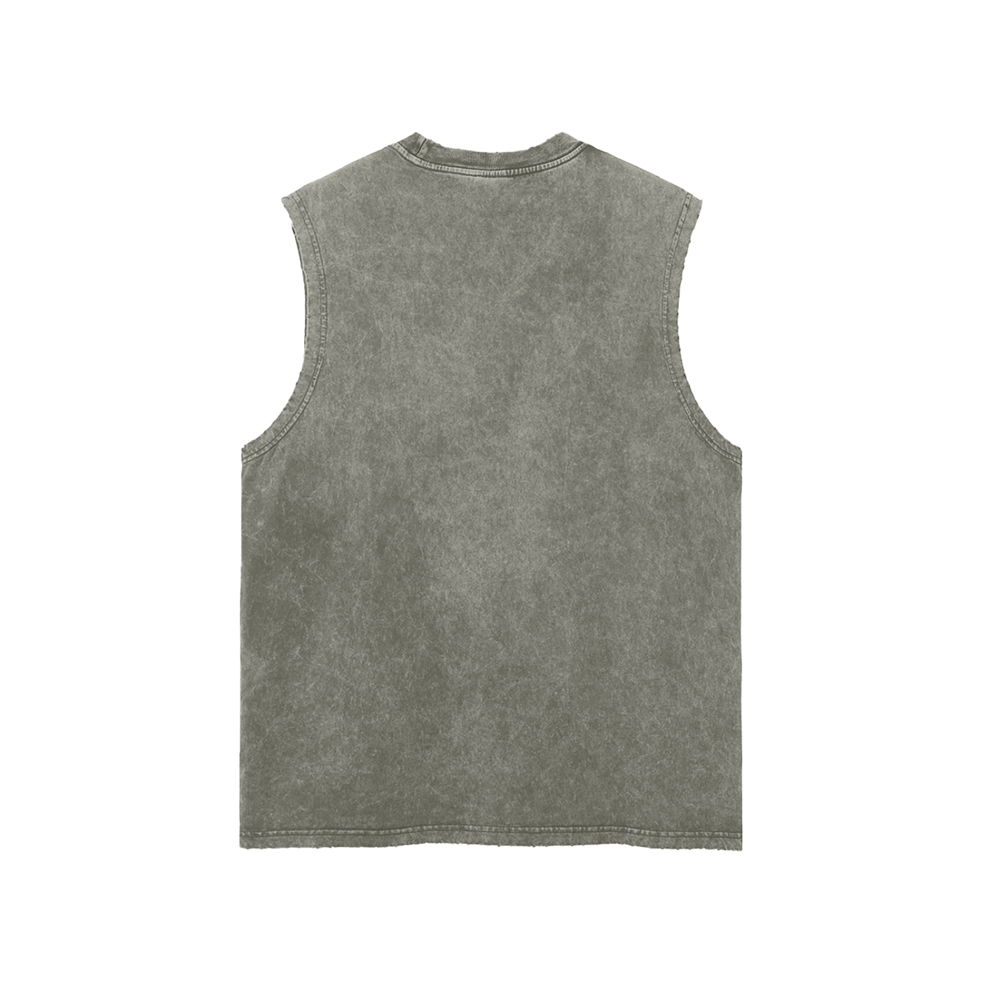 Unisex Snow Washed Frayed Hem Tank Top