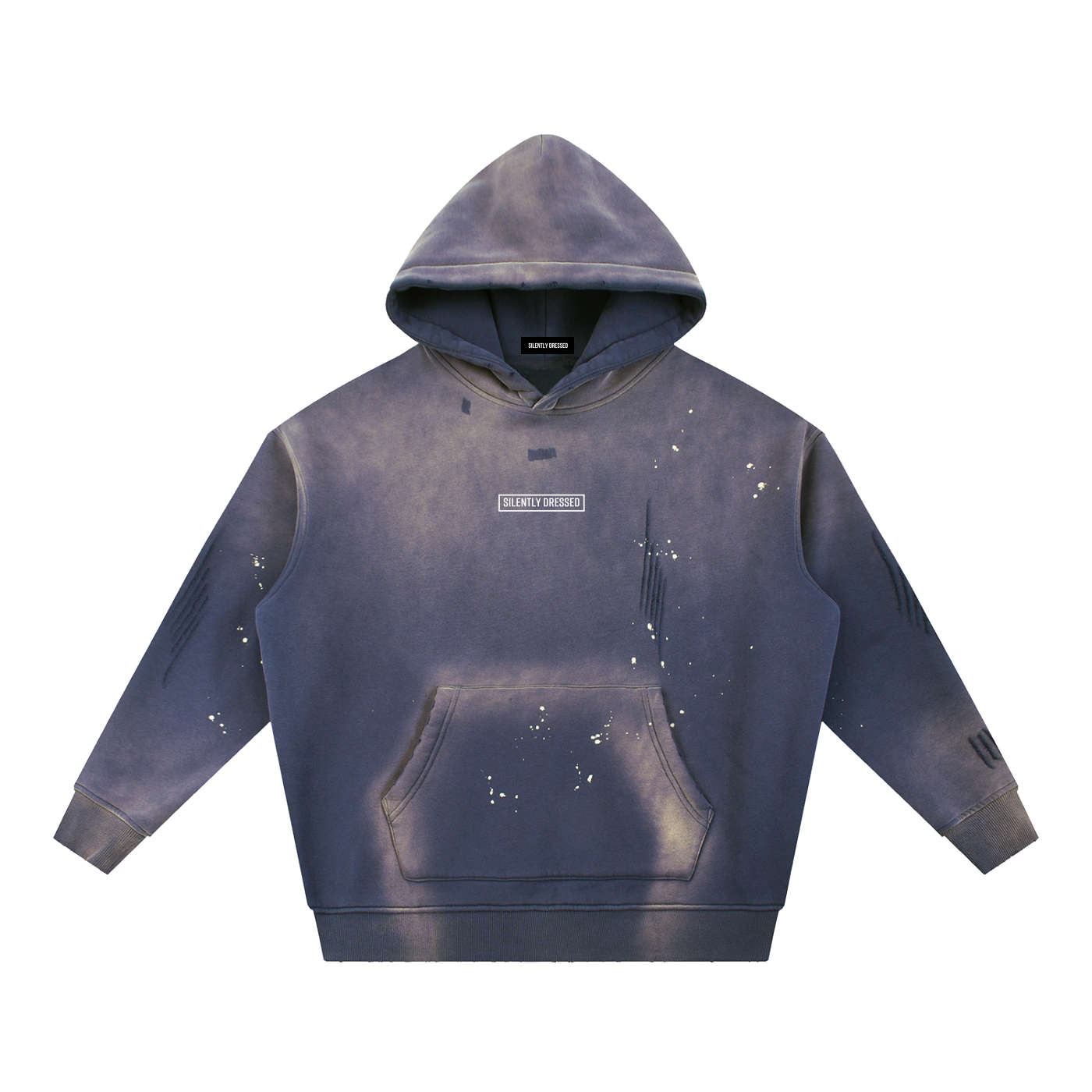 Unisex Vintage Washed Frayed Fleece Hoodie