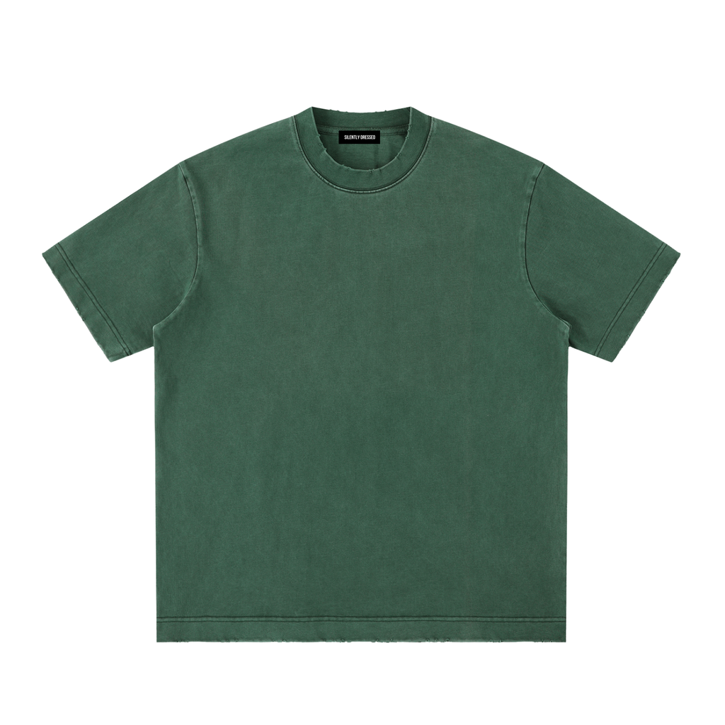 Heavyweight Vintage T-Shirt, Unisex Washed Cotton Streetwear Tee