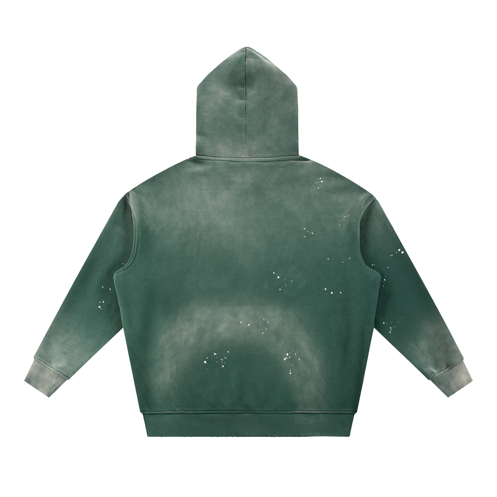 Unisex Vintage Washed Frayed Fleece Hoodie