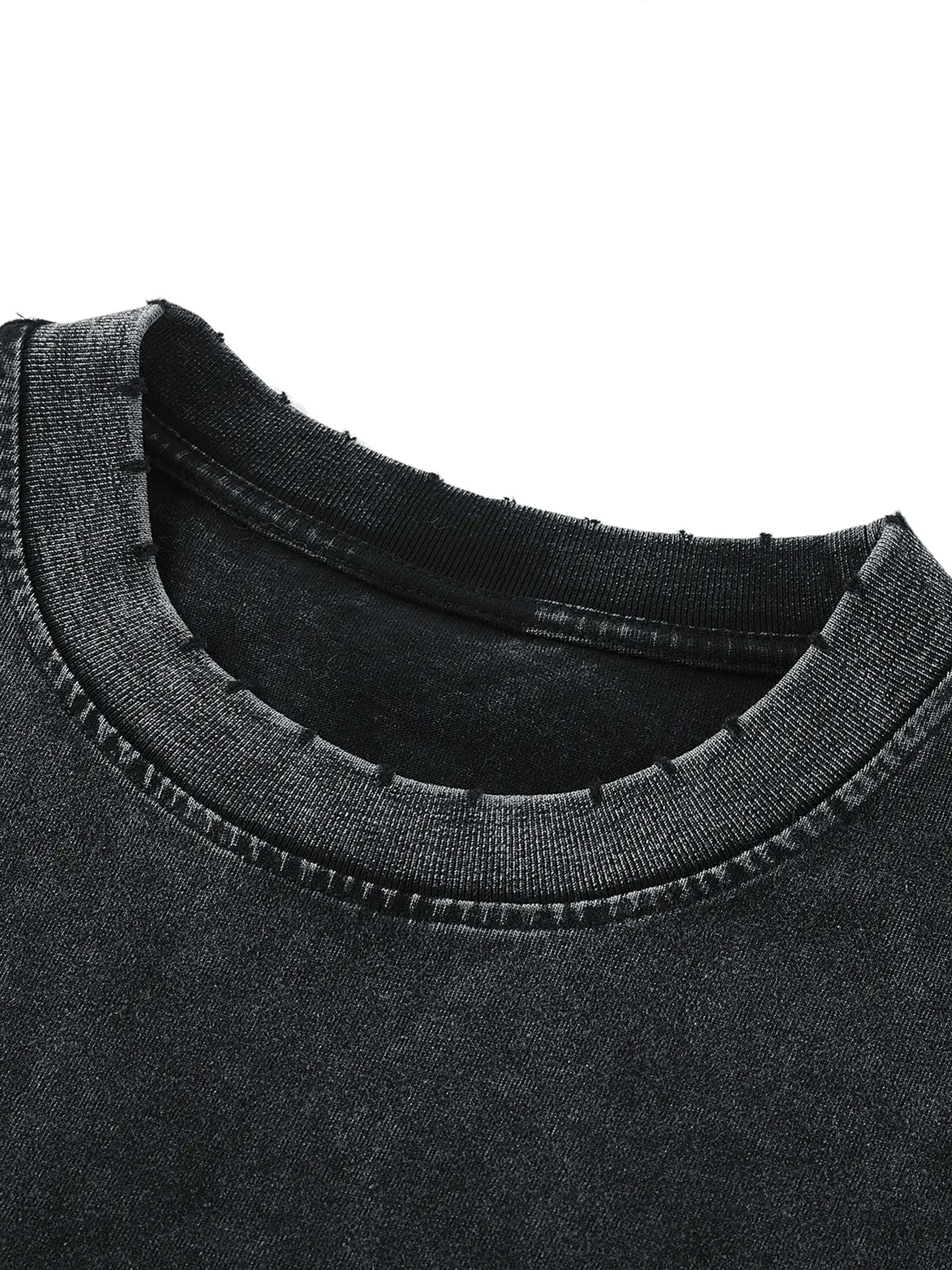Unisex Snow Washed Frayed Hem Tank Top