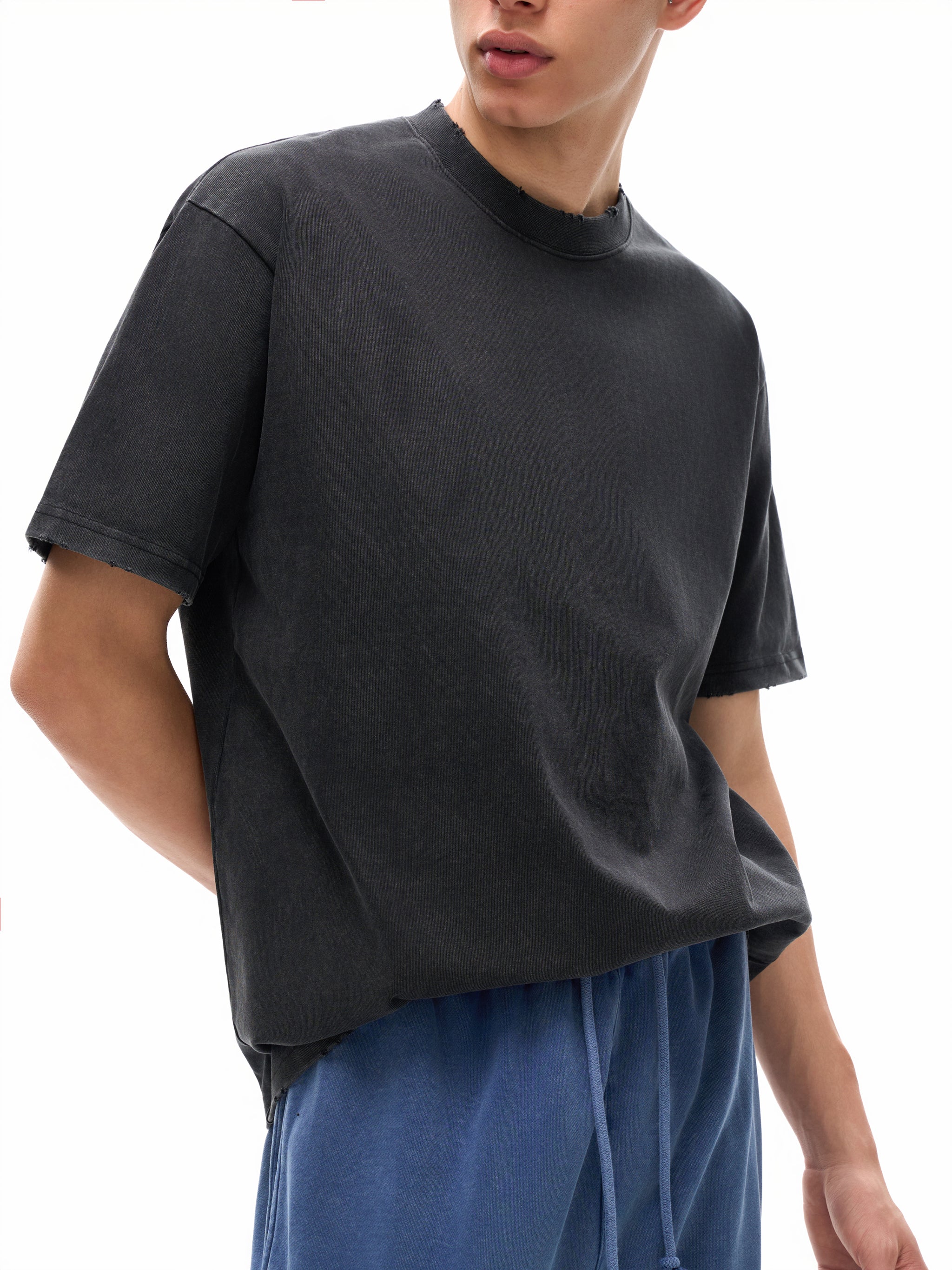 Heavyweight Vintage T-Shirt, Unisex Washed Cotton Streetwear Tee