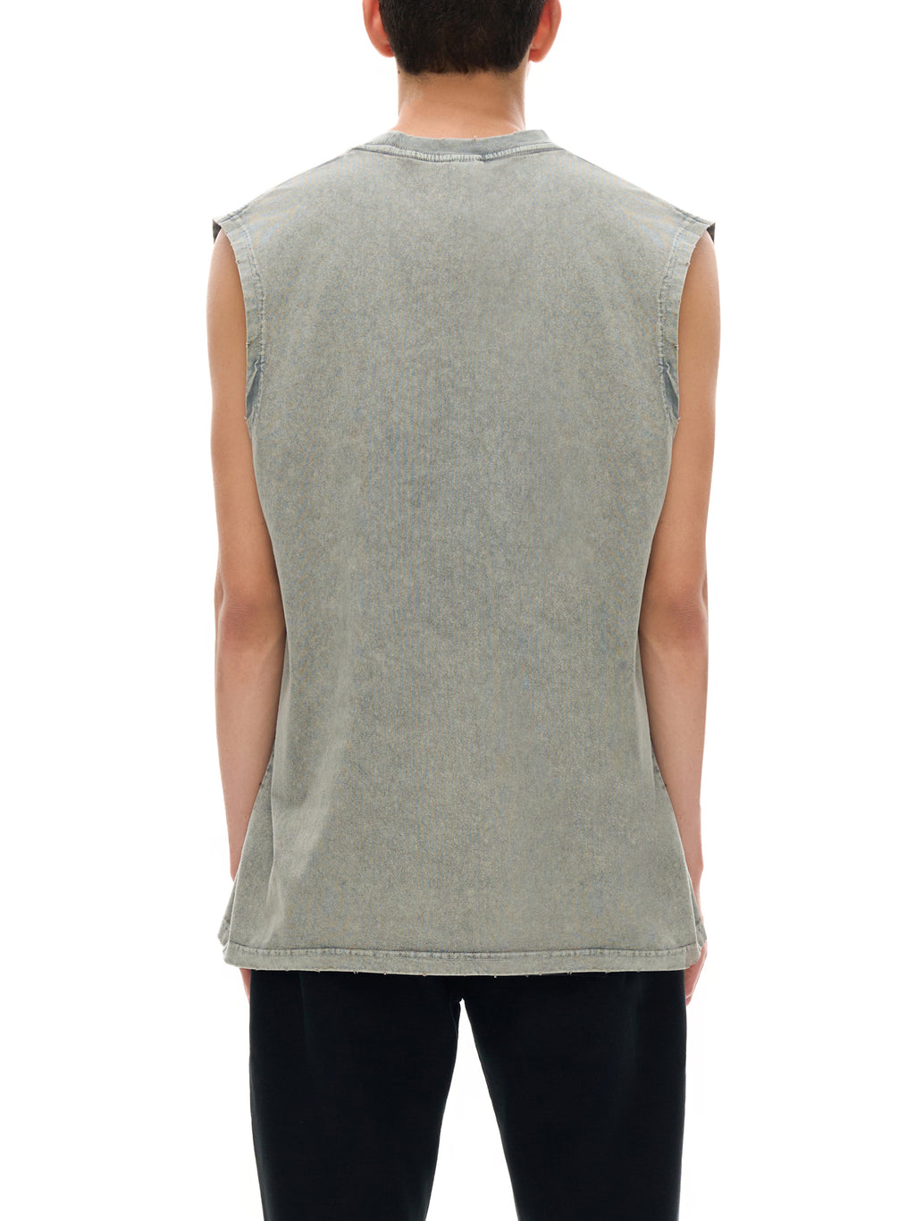 Unisex Snow Washed Frayed Hem Tank Top