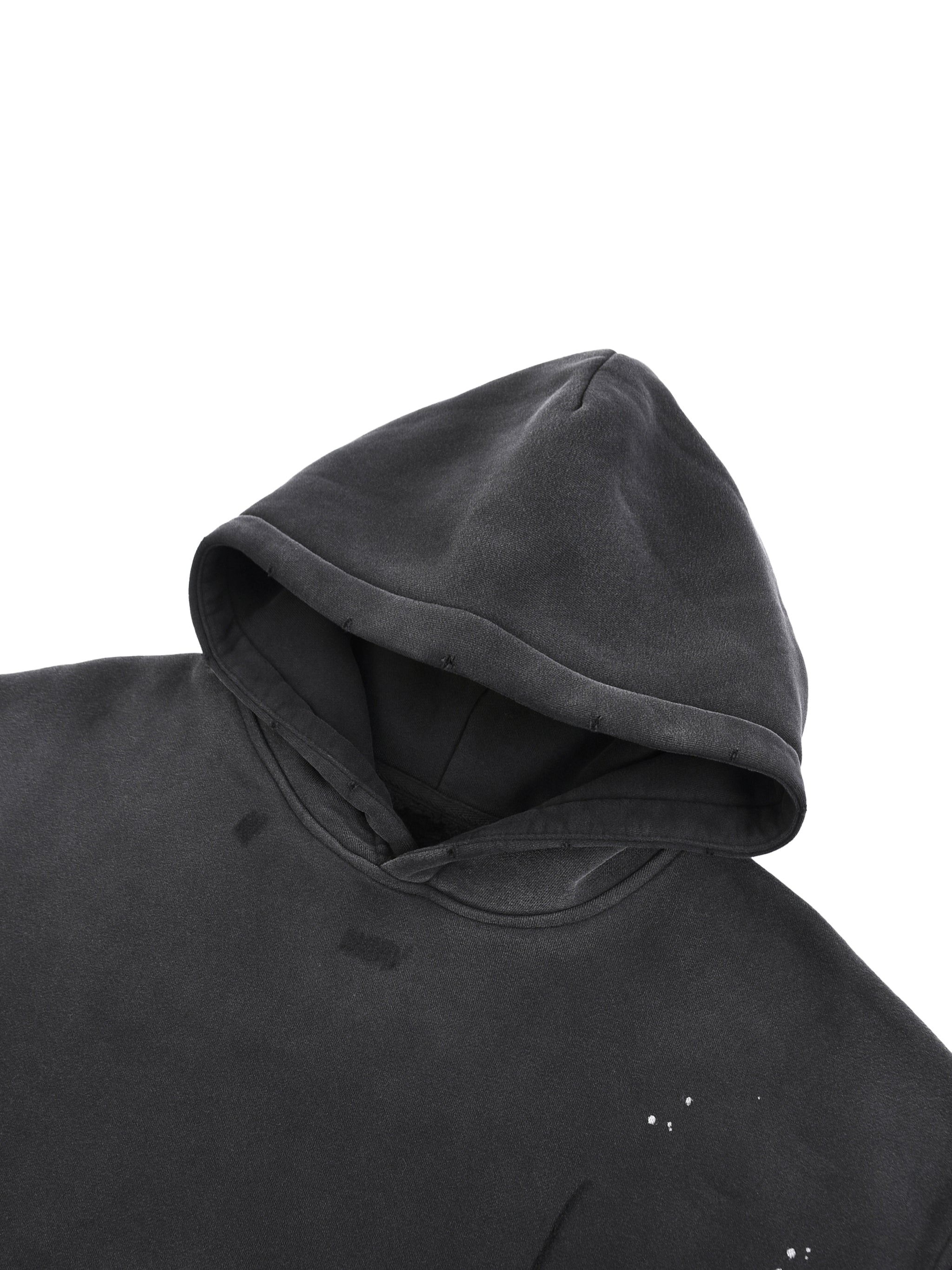 Unisex Vintage Washed Frayed Fleece Hoodie