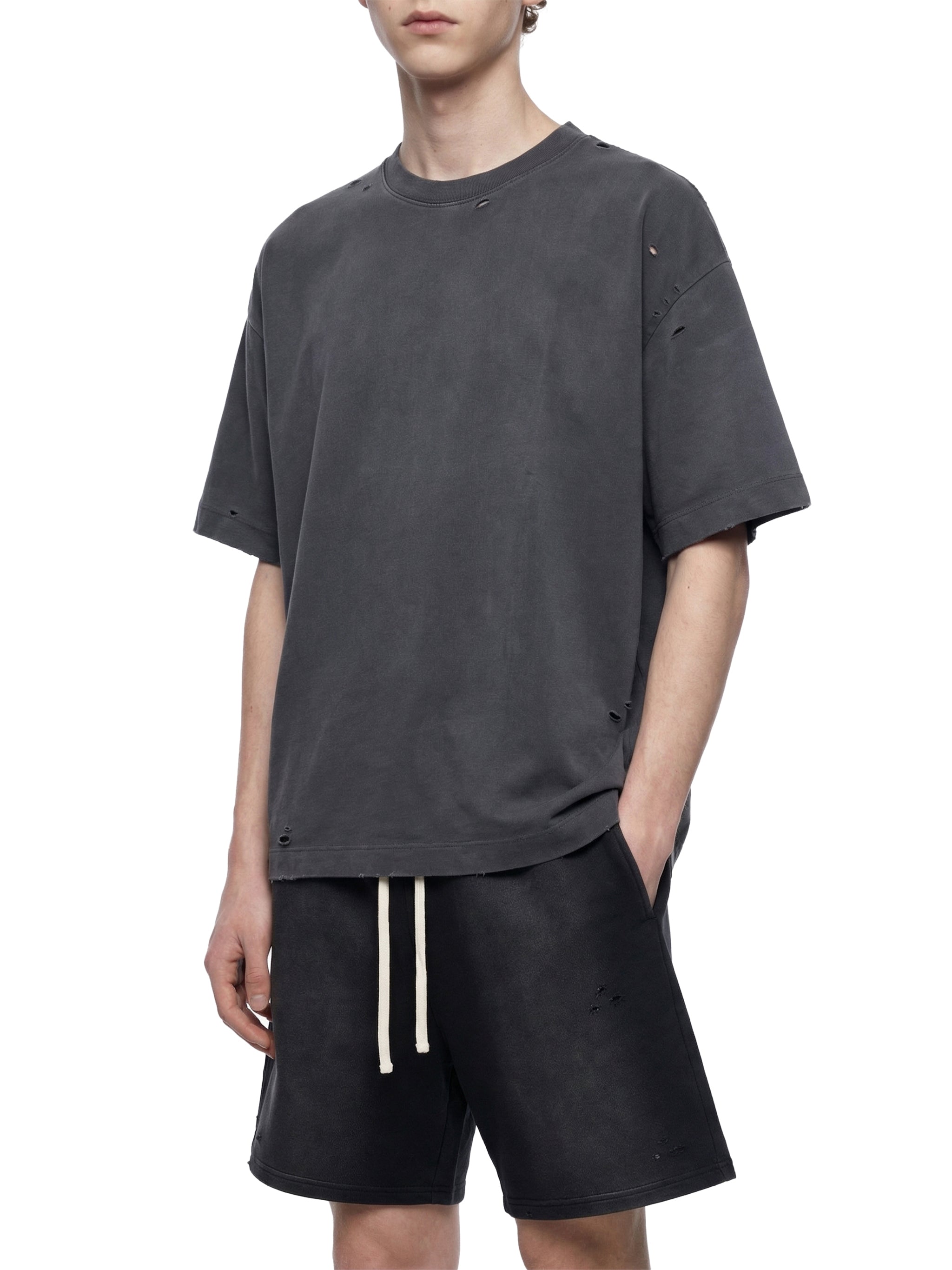 Unisex Vintage Washed Distressed Boxy Oversized T-Shirt