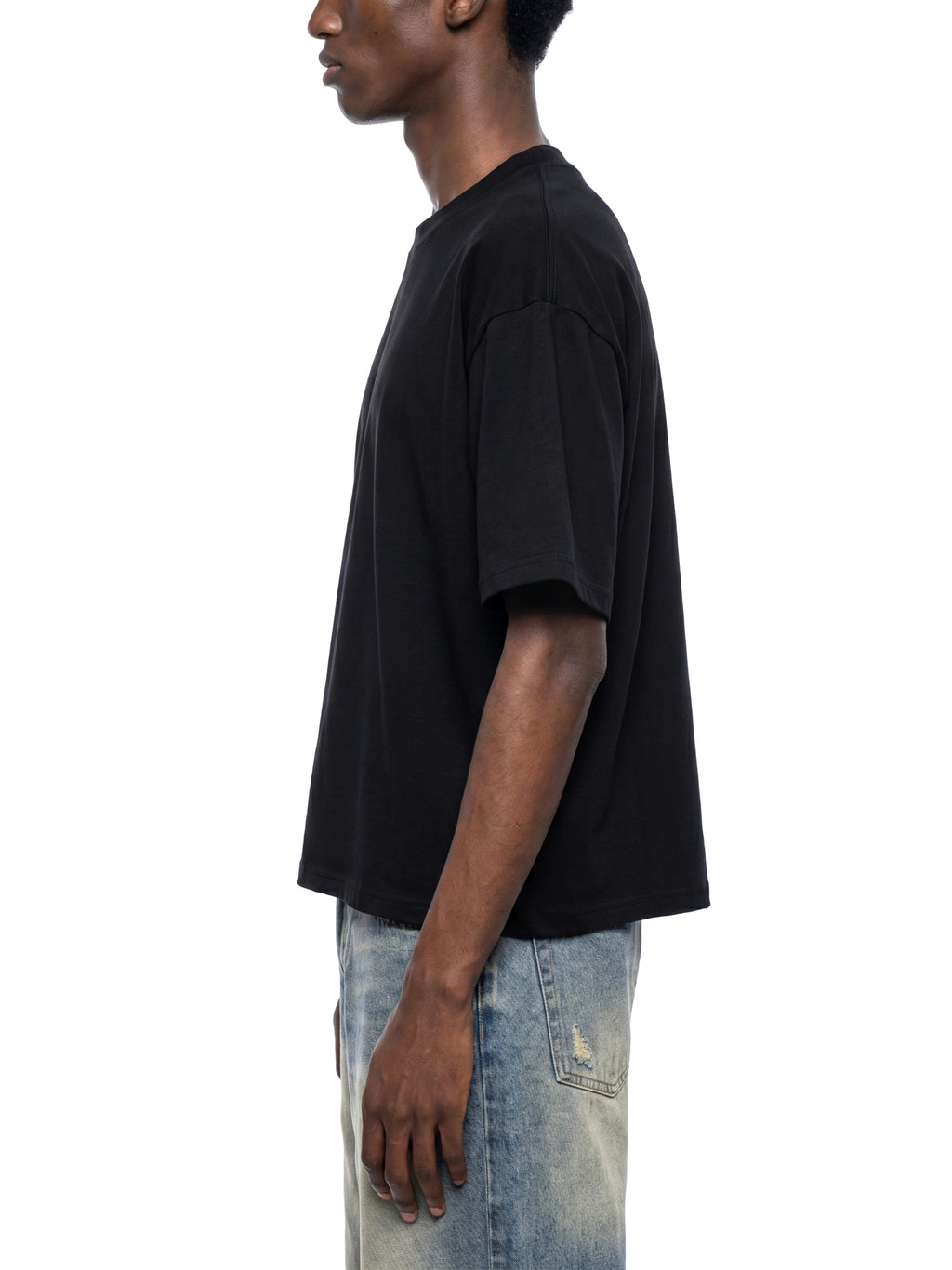 Unisex Boxy Drop Shoulder Crop T-Shirt