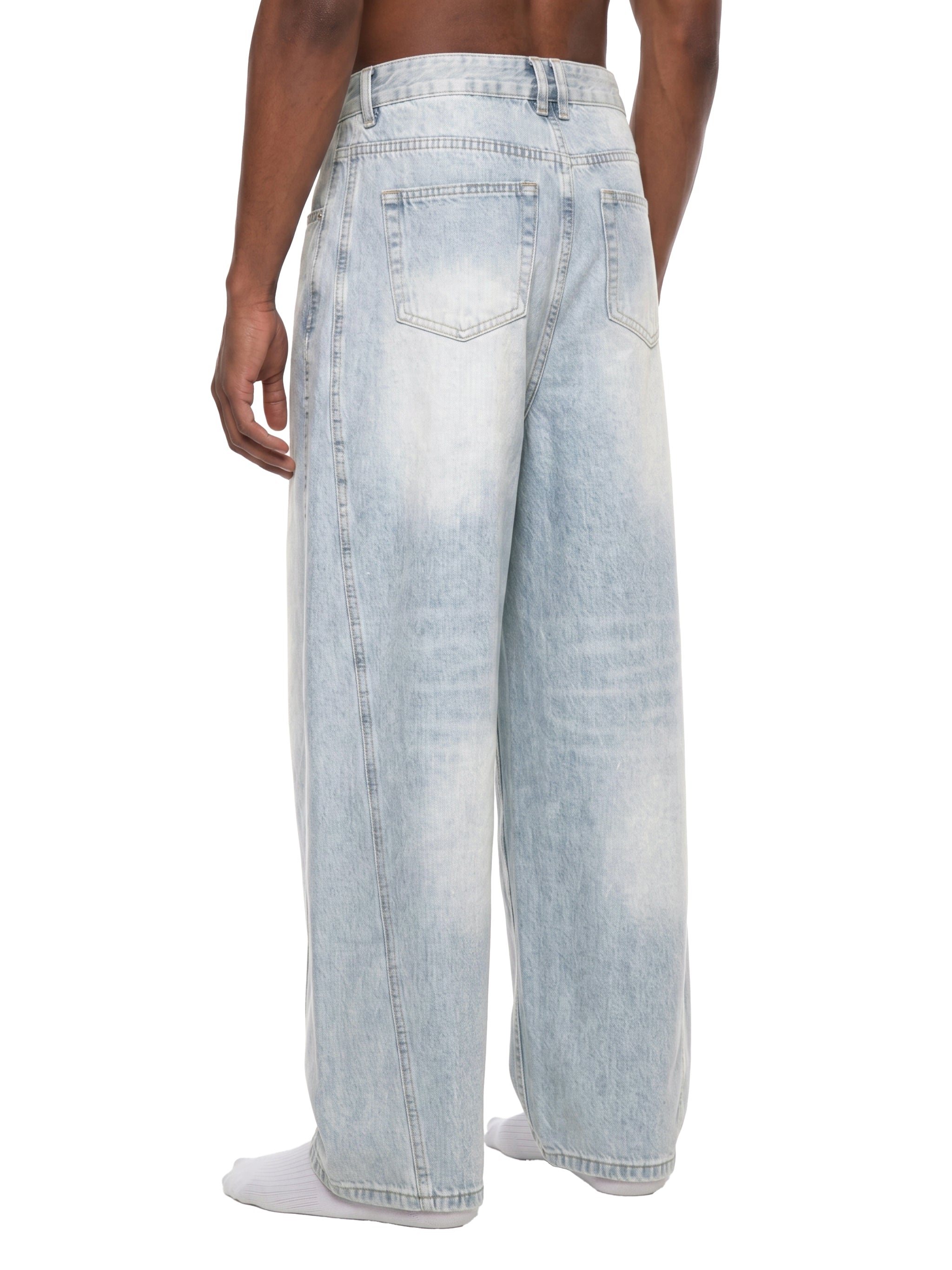Men’s Vintage Wash Barrel Leg Jeans